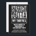 Straight Outta Custom 40th Birthday Party Invitation<br><div class="desc">Add your text and event or birthday party details to this 40th birthday party invitation card. Straight outta your birth year, age, fourties, thirties, fifties, etc. Or customize your city, state, profession, job, school or anything! What are you representing? Add your city, state or other pertinent information for a custom...</div>