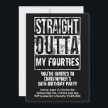 Straight Outta Custom Funny 50th Birthday Party Invitation<br><div class="desc">Add your text and event or birthday party details to this 50th birthday party invitation card. Straight outta your birth year, age, fourties, thirties, fifties, etc. Or customize your city, state, profession, job, school or anything! What are you representing? Add your city, state or other pertinent information for a custom...</div>