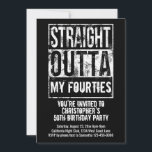 Straight Outta Custom Funny 50th Birthday Party Invitation<br><div class="desc">Add your text and event or birthday party details to this 50th birthday party invitation card. Straight outta your birth year, age, fourties, thirties, fifties, etc. Or customize your city, state, profession, job, school or anything! What are you representing? Add your city, state or other pertinent information for a custom...</div>