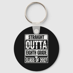 Straight outta eighth grade graduation class of keychain