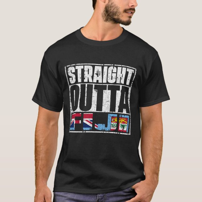 Straight Outta Fiji Flag T-Shirt (Front)