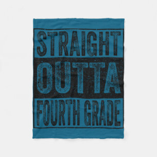 Straight outta fourth grade class of 2026 graduate fleece blanket