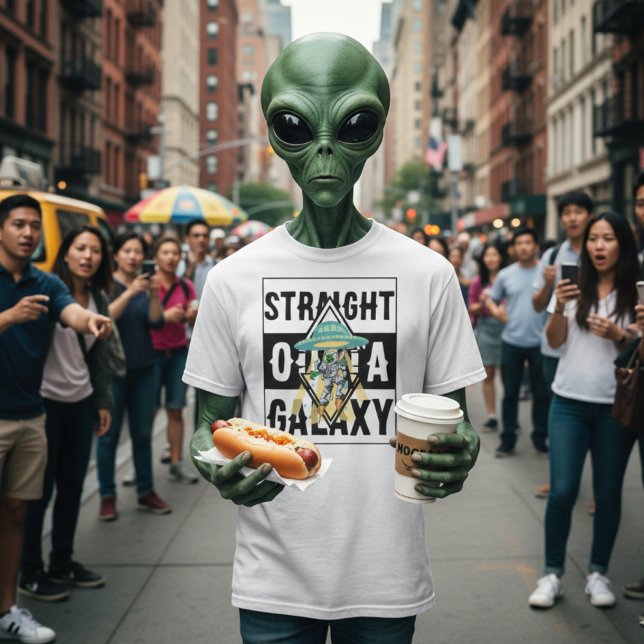 Straight outta galaxy Alien Funny quote Graphic T-Shirt (Creator Uploaded)