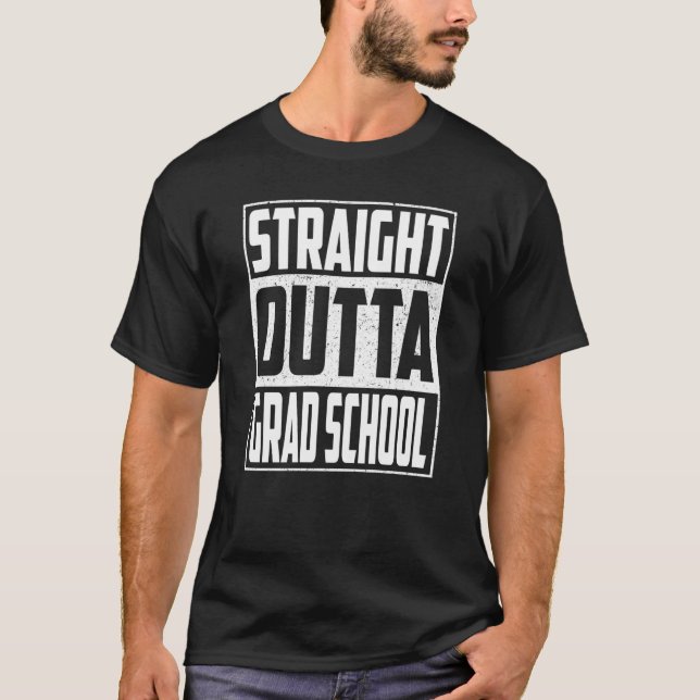 Straight Outta Grad School Graduation Kids Girls B T-Shirt (Front)