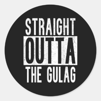 Straight Outta Gulag Squad Team Gamer War Battle R Classic Round Sticker