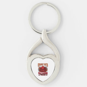 Straight Outta Halloween Town Red Pumpkin Ghosts L Keychain