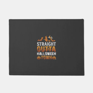 Straight Outta Halloween Town Witch Moon Bats Pump Doormat