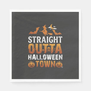 Straight Outta Halloween Town Witch Moon Bats Pump Napkin