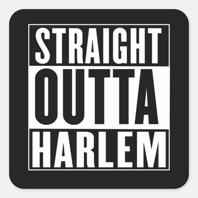 Straight Outta Harlem Square Sticker (Front)