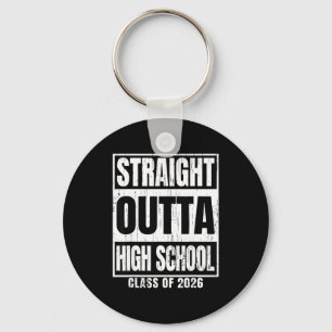 Straight outta high school class of 2026 senior keychain
