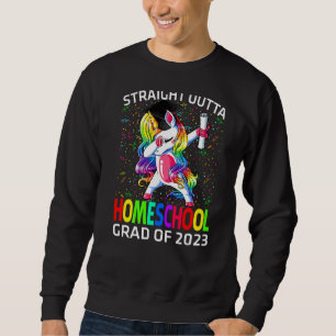 Straight Outta Homeschool Grad Of 2023 Unicorn Gra Sweatshirt