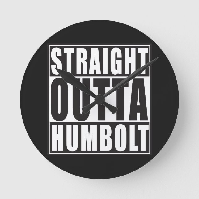 Straight Outta Humbolt California Round Clock (Front)