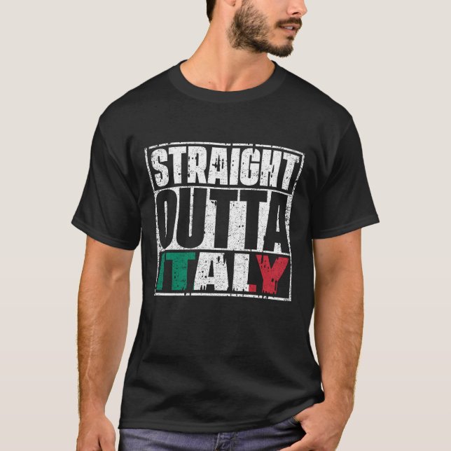Straight Outta Italy Flag T-Shirt (Front)