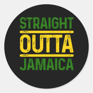 Straight Outta Jamaica Caribbean Party Pride Jamai Classic Round Sticker