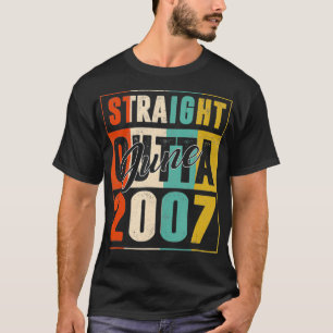 Straight Outta June 2007 Vintage Men Women {b]th B T-Shirt