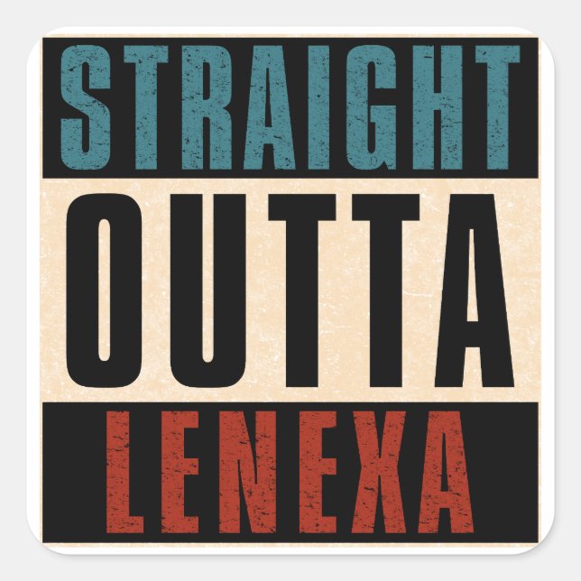 Straight Outta Lenexa Kansas KS Square Sticker (Front)