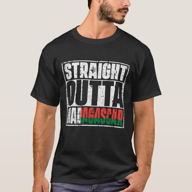 Straight Outta Madagascar Flag T-Shirt (Front)
