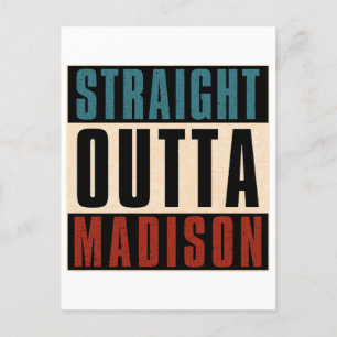 Straight Outta Madison Wisconsin WI Holiday Postcard