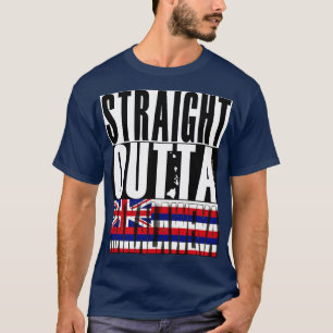 Straight Outta Makalawena Hawaii State Flag by Haw T-Shirt
