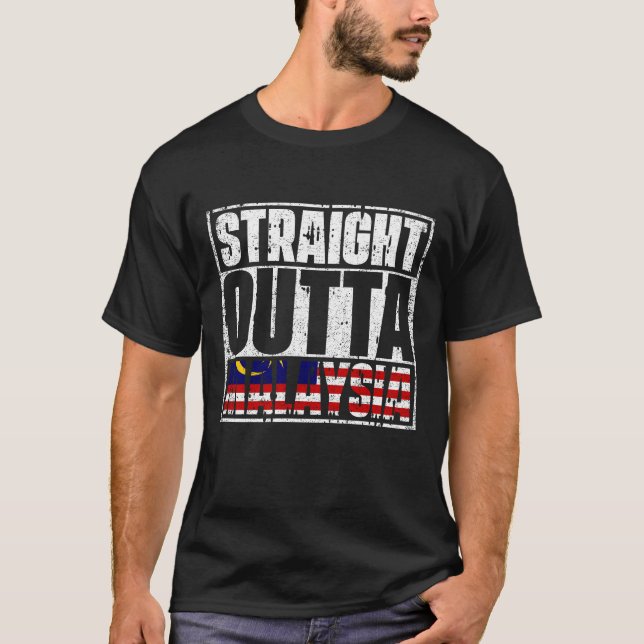 Straight Outta Malaysia Flag T-Shirt (Front)