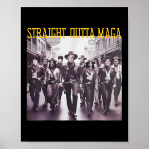 Straight Outta Mega Western Cowboy Outfit Trump 20 Poster