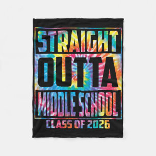 Straight Outta Middle School Funny Graduation 2026 Fleece Blanket