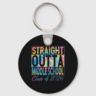 Straight Outta Middle School Graduate Funny 2026 M Keychain