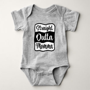 Straight Outta Momma Typography Baby Bodysuit