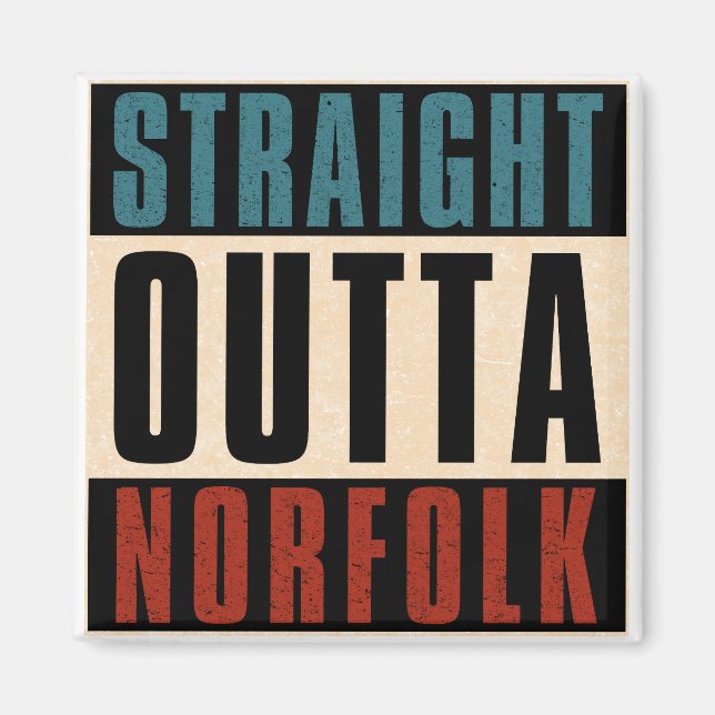 Straight Outta Norfolk Virginia VA Magnet (Front)
