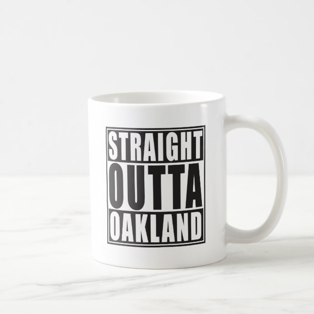 Straight Outta Oakland Black Coffee Mug (Right)