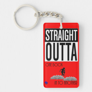 Straight Outta One Book Into Another - Red Key Keychain