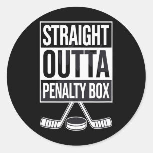 Straight Outta Penalty Box Funny Hockey Meme Parod Classic Round Sticker