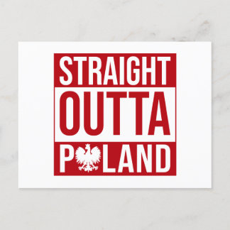 Straight Outta Poland Flag Red White Postcard