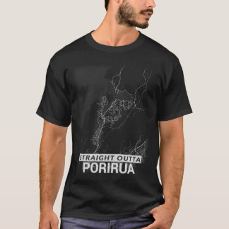 Straight Outta Porirua city map (LARGE PRINT) T-Shirt