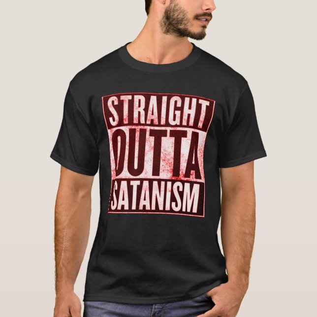 Straight Outta Satanism Occult Graphic Tee (Front)