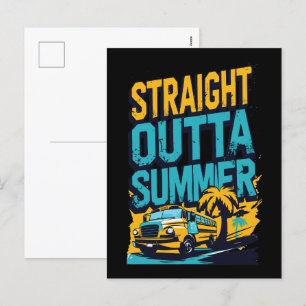Straight Outta Summer – Retro Back-to-School Holiday Postcard