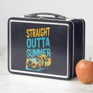 Straight Outta Summer – Retro Back-to-School Metal Lunch Box