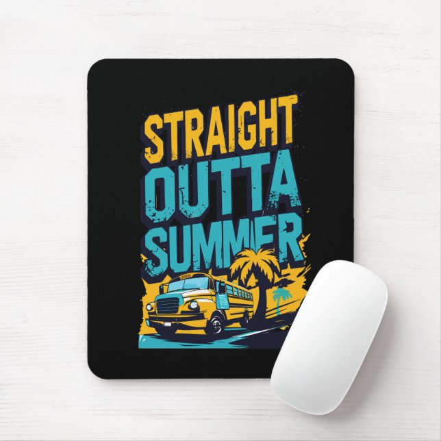 Straight Outta Summer – Retro Back-to-School Mouse Pad (With Mouse)
