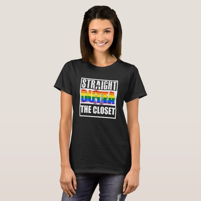 Straight outta the closet gay pride T-Shirt (Front Full)