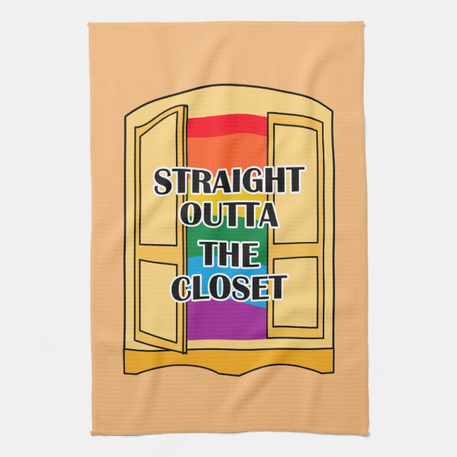 Straight Outta The Closet Kitchen Towel (Vertical)
