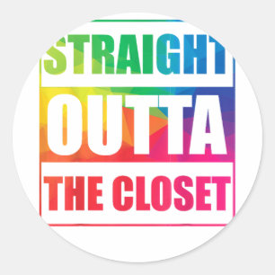 Straight Outta The Closet LGBT  Classic Round Sticker