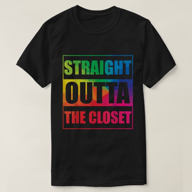 Straight Outta The Closet LGBT T-Shirt (Design Front)