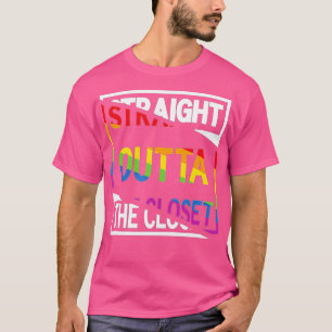 Straight Outta the Closet Proud LGB Pride Rainbow T-Shirt