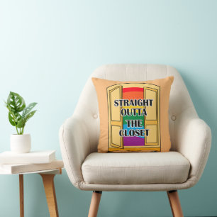 Straight Outta The Closet Throw Pillow