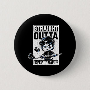 Straight Outta The Penalty Box Funny Boys Youth Ki 2 Inch Round Button