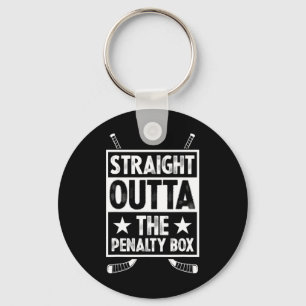 Straight Outta The Penalty Box Goalie Funny Ice Ho Keychain