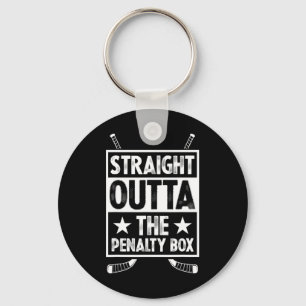 Straight Outta The Penalty Box Goalie Funny Ice Ho Keychain