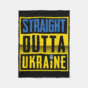 Straight Outta Ukraine Ukrainian Flag Ukraine Euro Fleece Blanket