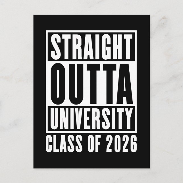 Straight Outta University Class of 2026 Postcard (Front)