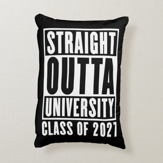 Straight Outta University Class of 2027 Accent Pillow (Back(Vertical))